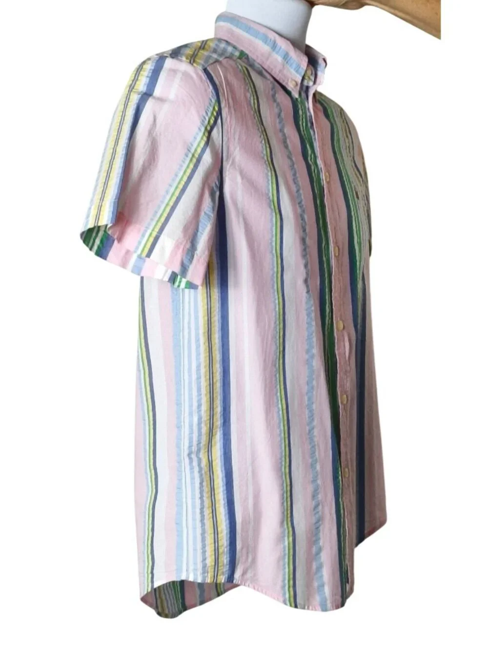 Polo Ralph Lauren Boys L Oxford Button-Up Shirt Striped Short Slv Multicolor Pre